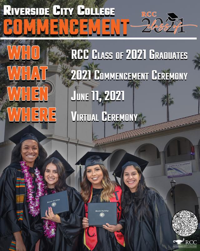 Students in commencment regalia for 2021 commencement