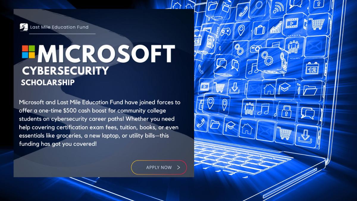 microsoft cybersecurity scholarship at rcc flyer 