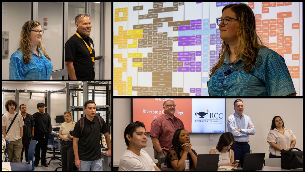 a collage of pictures from cybersecurity event 