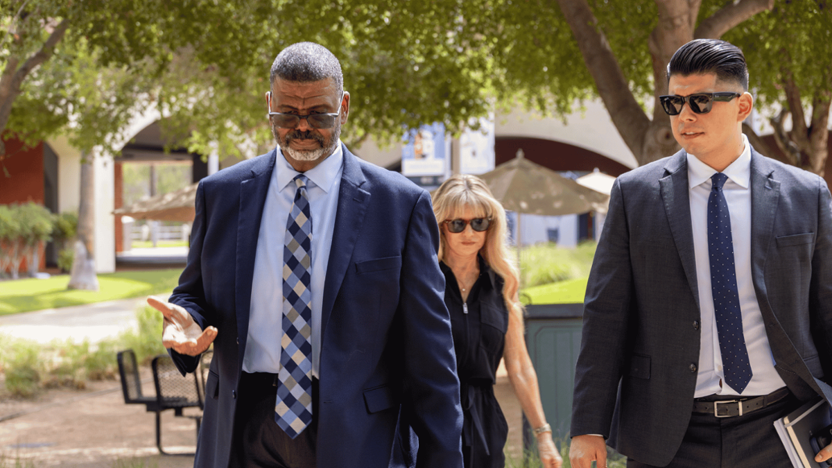 james and dr. bishop walking