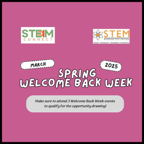 Pink background Spring Welcome Week text over the top