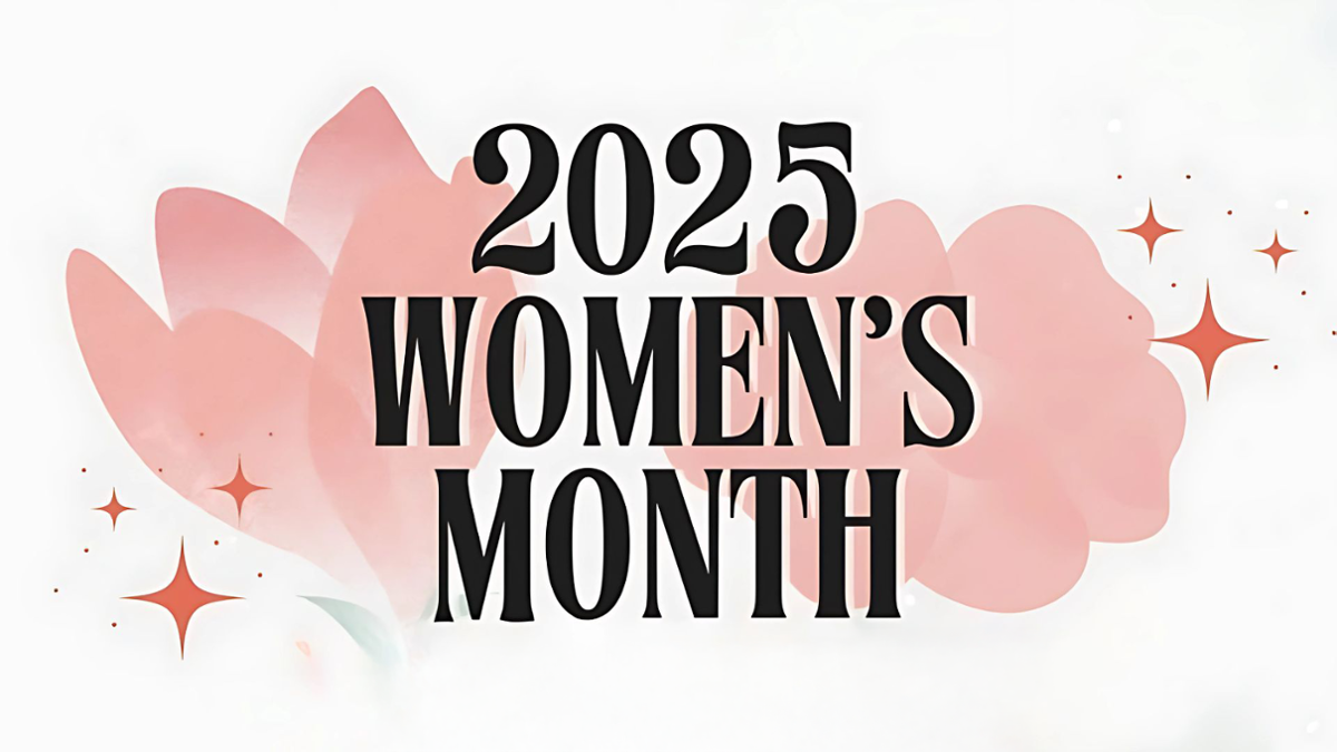 2025 Women's Month with Flower in background - pink