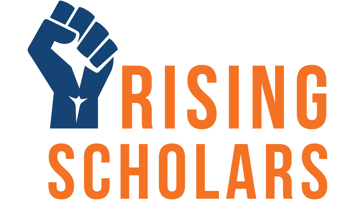 Rising Scholars logo student fist