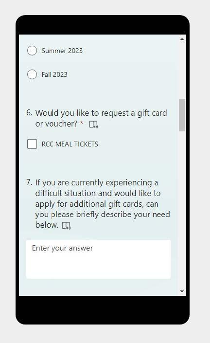 Phone showing request form