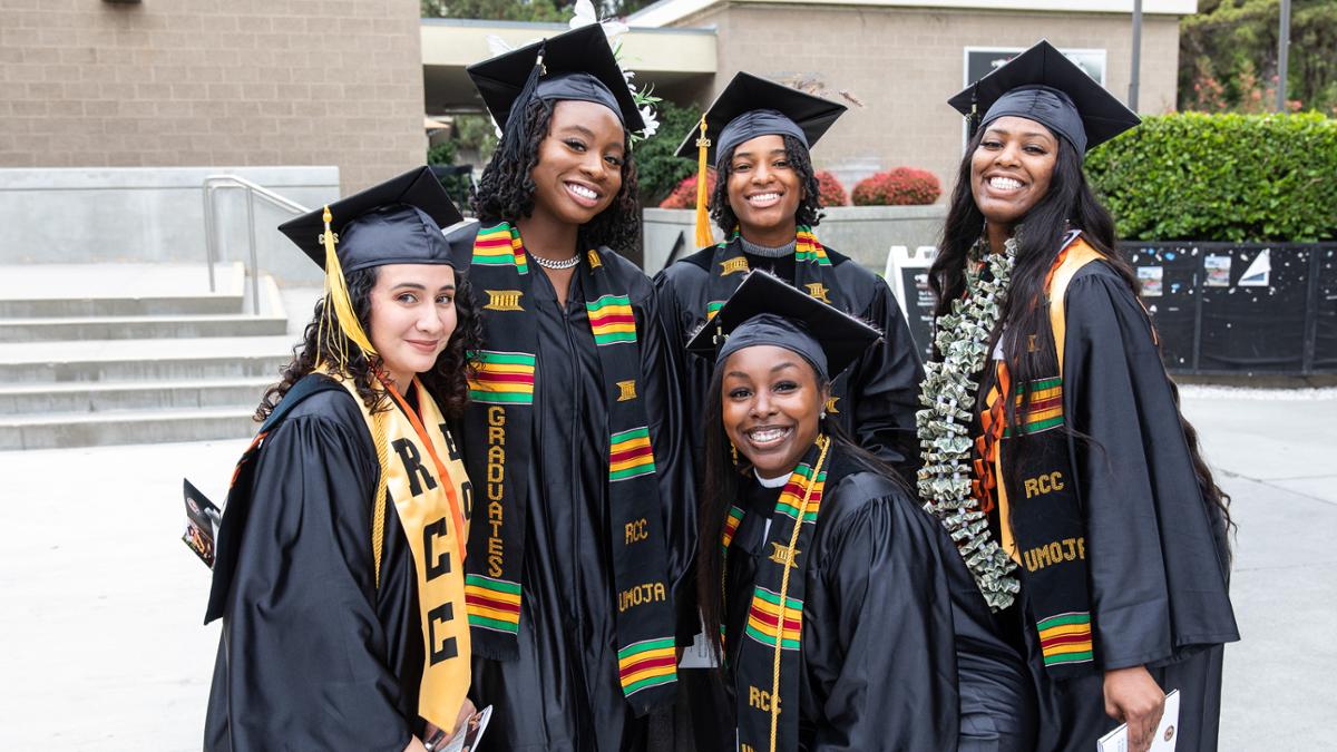 RCC Umoja Students in Graduation Regalia