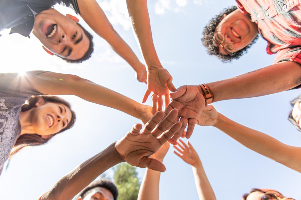 Students hands in